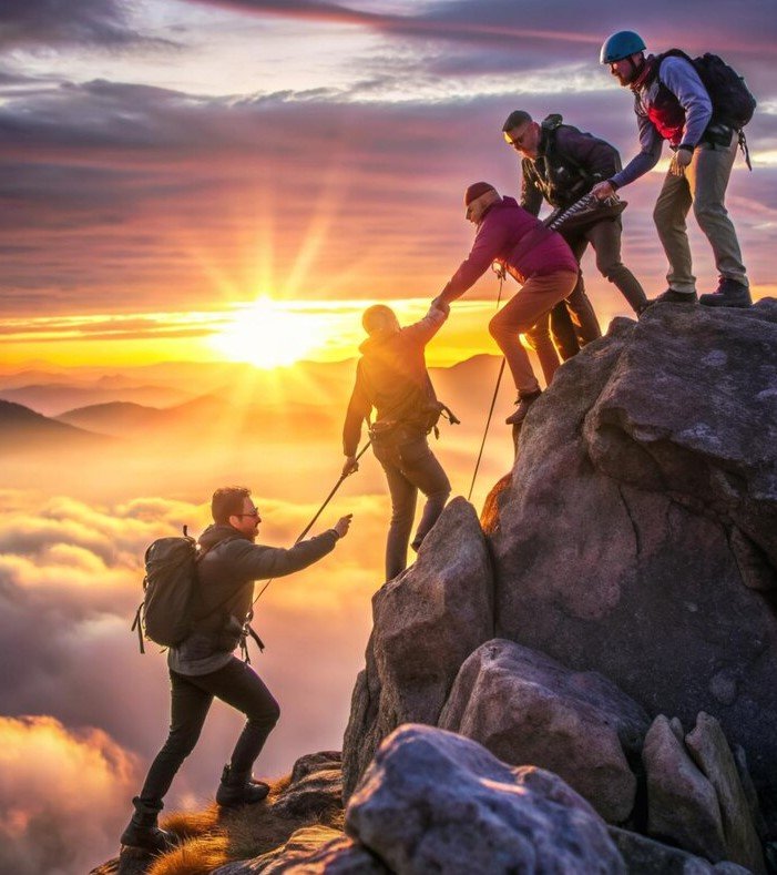 teamwork couple climbing hiking with helping hand teamwork couple helping hand trust help silhouette mountains sunrise team climbers men 1028938 231649 1